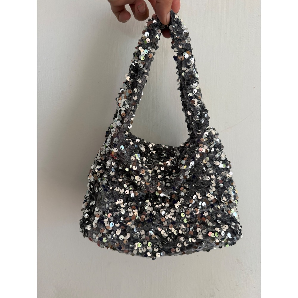 M&S Collection Silver Sequin Hobo purse Y2K EveningParty or jeans & Tshirt